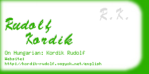 rudolf kordik business card